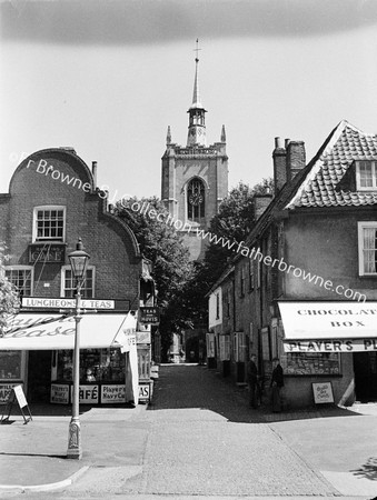 CHURCH FROM MARKET PLACE  SHOPS  CHOCOLATE BOX  PLAYERS ADVERT